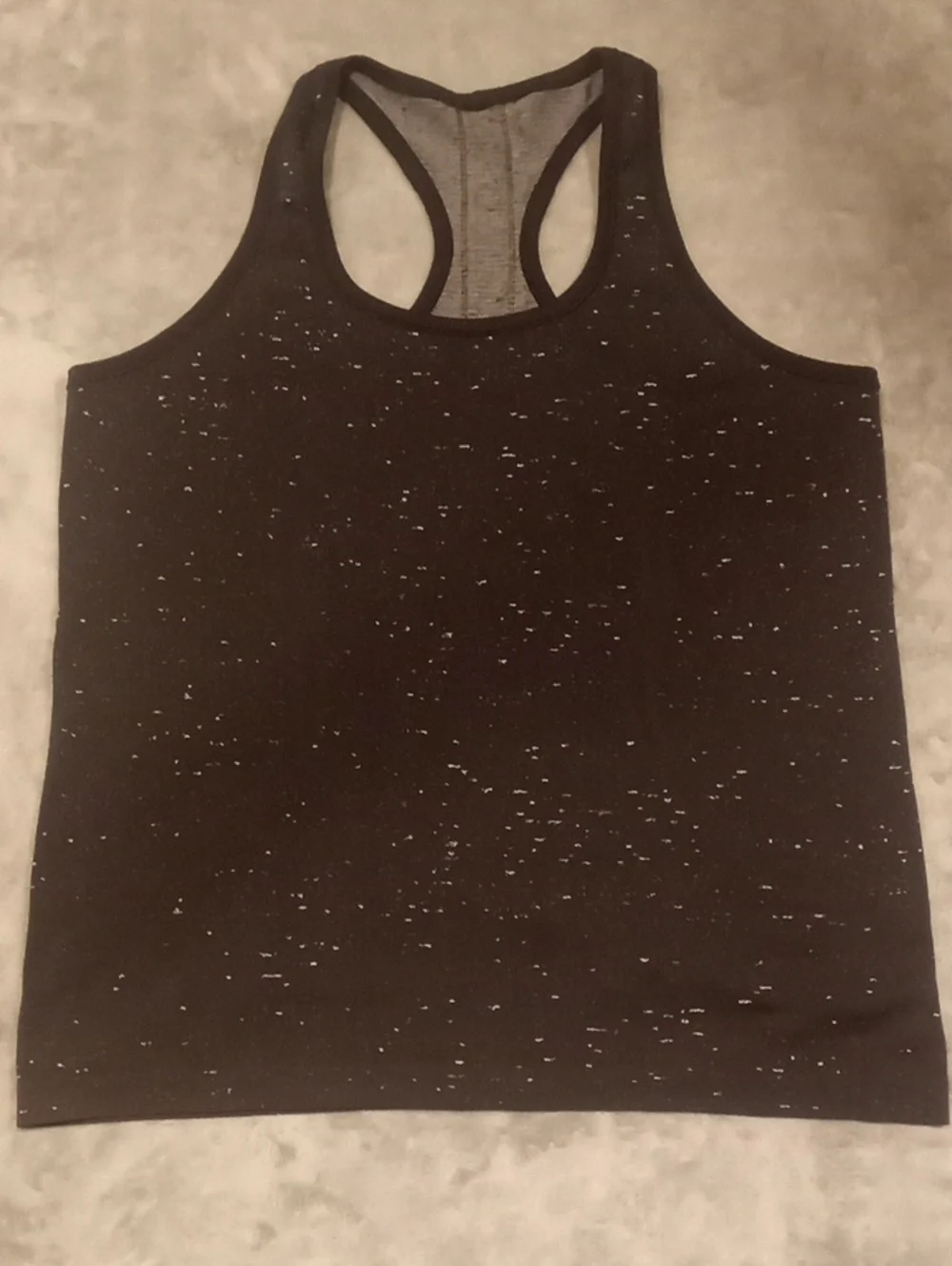 Lululemon Black Speckled Racerback Sports Tank Top Size 12
